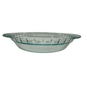 Pyrex #2229 Deep‎ Dish Pie Plate Large Handles Aqua Blue Glass 9.5" 24 cm